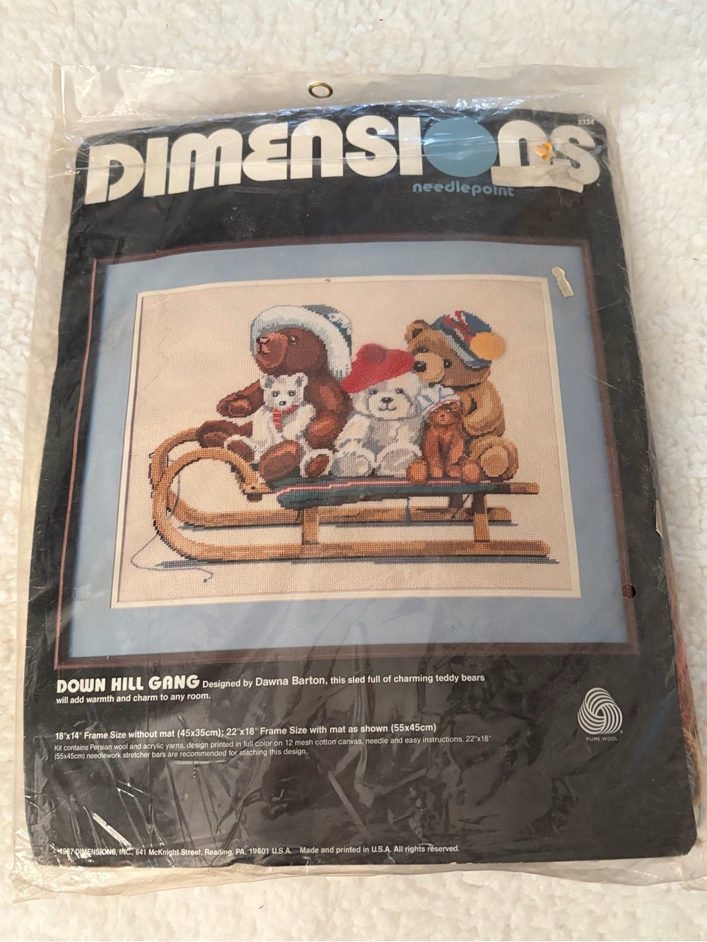 Dimensions 'Down Hill Gang' Needlepoint Wall Art - Blue Accent